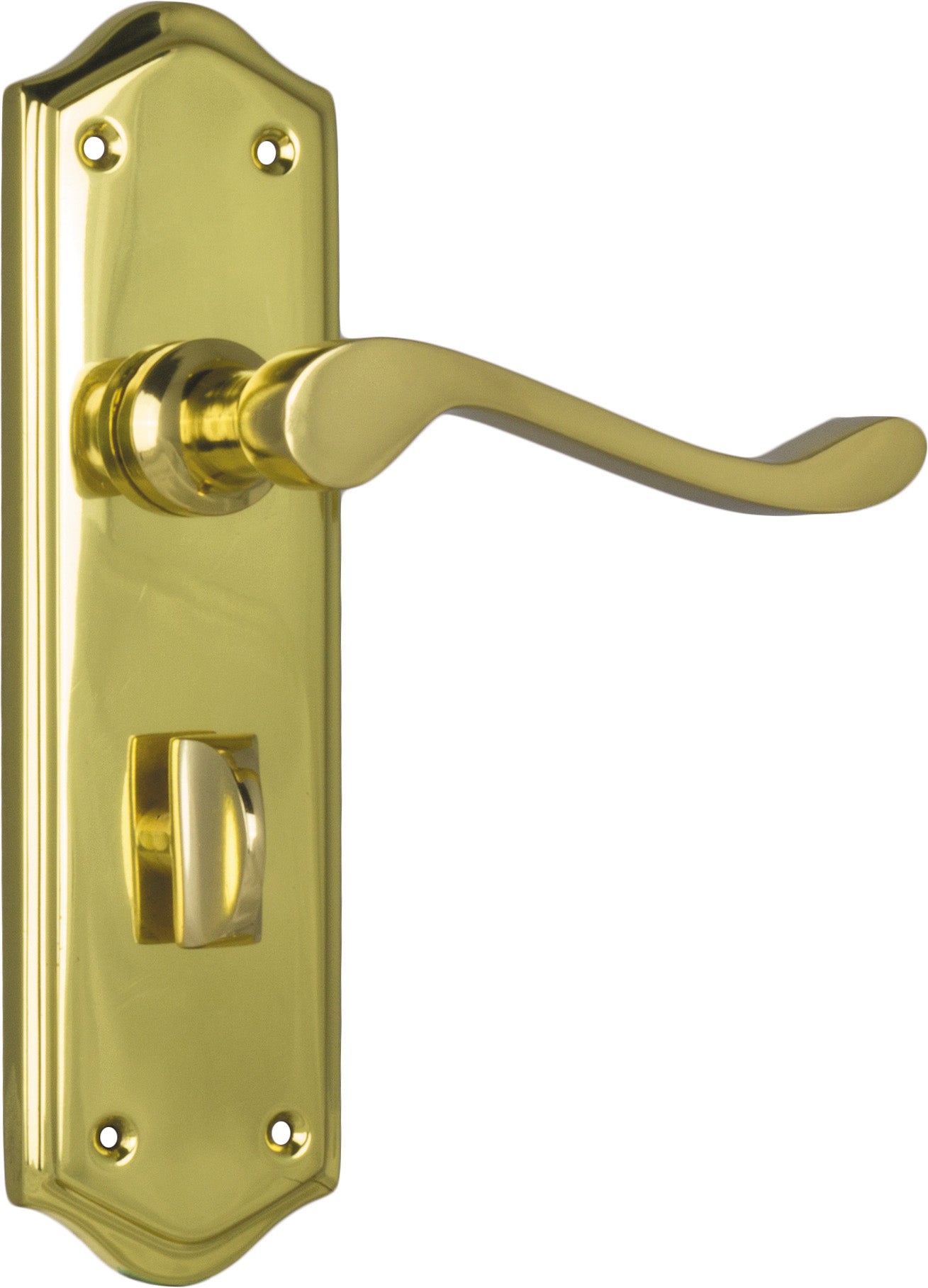 Door Lever Henley Privacy Pair Polished Brass H180xW50xP58mm