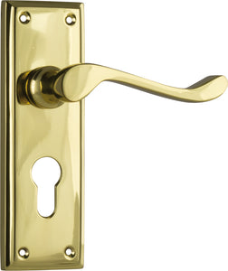 Door Lever Camden Euro Pair Polished Brass H152xW50xP60mm