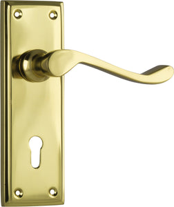 Door Lever Camden Lock Pair Polished Brass H152xW50xP60mm