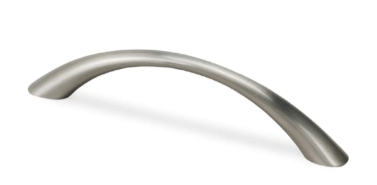 ELITE SLIM BOW HANDLE HOLE CENTRE 128MM HOLE ( LENGTH: 145mm x HEIGHT : 23mm x WIDTH : 10mm ) - BRUSHED NICKEL & MATT CHROME PLATED