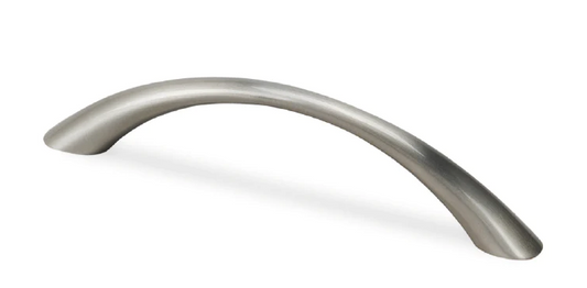 ELITE SLIM BOW HANDLE HOLE CENTRE 128MM HOLE ( LENGTH: 145mm x HEIGHT : 23mm x WIDTH : 10mm ) - BRUSHED NICKEL & MATT CHROME PLATED
