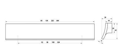 Kethy Tofu Handle 32mm C to C, O/A 56mm Available In 3 Colours : Black Stain ,Oak ,Walnut
