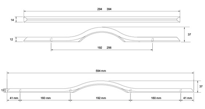 Kethy Nyborg Handle 256 C to C 394 O/A Available In 3 Colours : Black Stain ,Oak ,Walnut