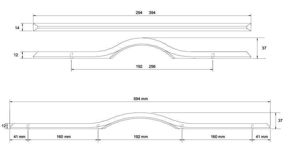 Kethy Nyborg Handle 192/512 C to C 594 O/A Available In 3 Colours : Black Stain ,Oak ,Walnut