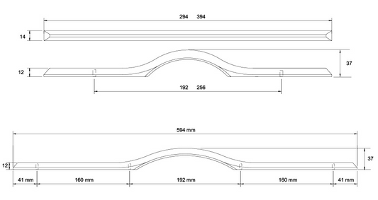 Kethy Nyborg Handle 192/512 C to C 594 O/A Available In 3 Colours : Black Stain ,Oak ,Walnut