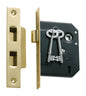 Mortice Lock 3 Lever Polished Brass CTC57mm Backset 57mm