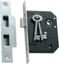 Mortice Lock 3 Lever Satin Chrome CTC57mm Backset 57mm