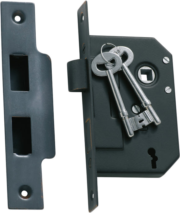 Mortice Lock 3 Lever Antique Copper CTC57mm Backset 44mm