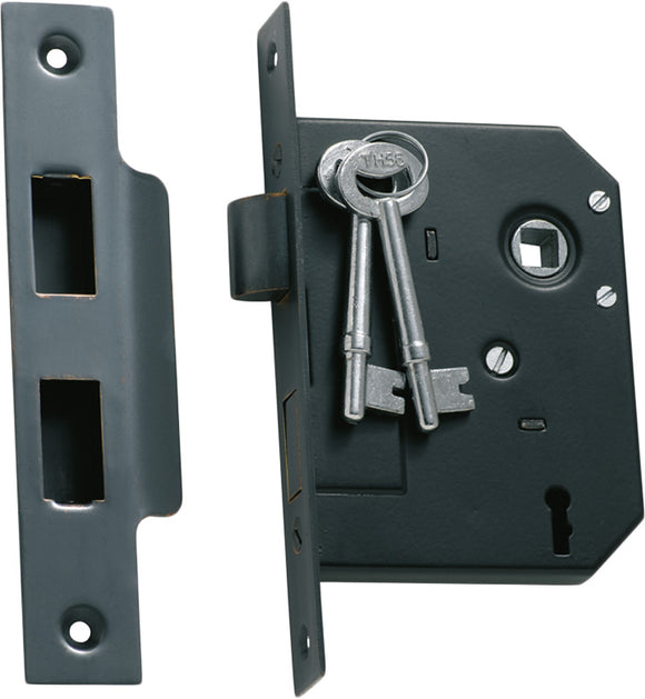 Mortice Lock 3 Lever Antique Copper CTC57mm Backset 57mm