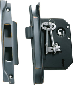 Mortice Lock 3 Lever Rebated Antique Copper CTC57mm Backset 57mm