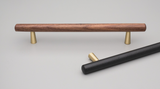 Kethy Tilla Handle 160mm C to C Feet Available In 4 Colours : Black Brass ,Black Copper ,Walnut Brass ,Walnut Copper