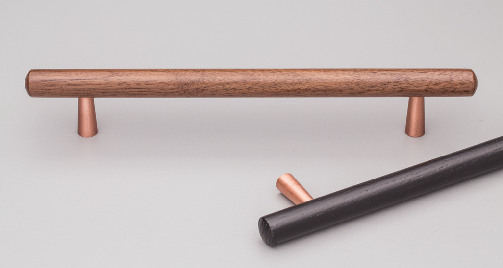 Kethy Tilla Handle 160mm C to C Feet Available In 4 Colours : Black Brass ,Black Copper ,Walnut Brass ,Walnut Copper
