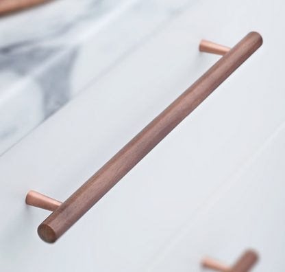 Kethy Tilla Handle 224mm C to C Feet Available In 4 Colours : Black Brass ,Black Copper ,Walnut Brass ,Walnut Copper