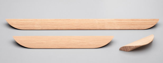 Kethy Archive Slant Handle Curved 192mm C to C Available In 4 Colours : Black Stain ,Oak ,Oak Unfinished ,Walnut