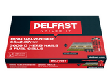 Delfast Ring Galvanised D-Head Nails + QL Fuel Pack Available in 2 sizes 65 x 2.87mm,75 x 3.06mm Box 1000.