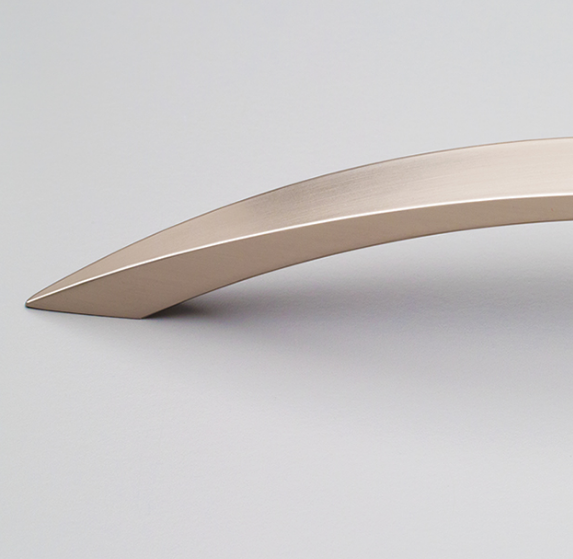 Kethy Melon Bow Handle Wide Section Pointed 192mm C to C Brushed Nickel