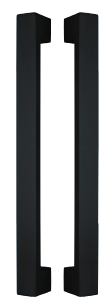 MILES NELSON BARN DOOR KIT BLACK ELECTROPLATED SQUARE SS 316 PULL PAIR 560MM CTC (INCLUDES 781SS600BLK)