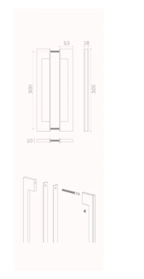 JNF IN.07.432.D Pull handle Slim ( 300mm ) Finish : Stainless Steel