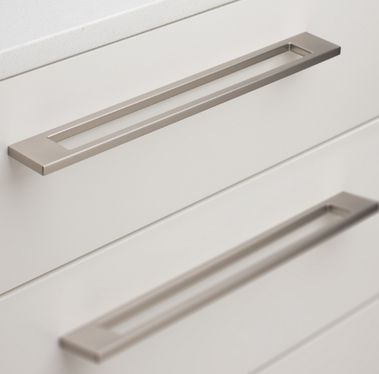 Kethy Keyline Cutout Handle Rectangular C to C Brushed Nickel Available In 2 Sizes : 192mm ,320mm