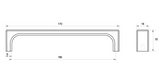 Kethy Hampton Shaker Square D Handle 160mm Curved Under C to C Antique Brown