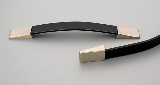 Kethy Black Leather and Zinc Bow Handle 160mm C to C