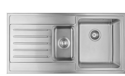 San Sink Stainless Steel Michel Premium 1.00mm XL Overflows XL - 125LEFT