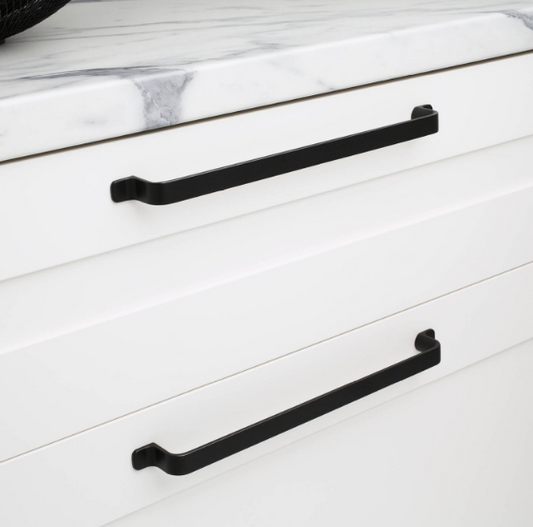 Kethy Rio Hampton Shaker Flat D Handle 256mm Curved Under C to C Available In 3 Colours : Antique Brown ,Black Paint Matt ,Rustic Grey