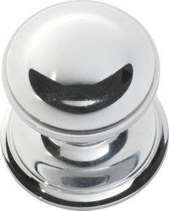 Centre Door Knob Round Chrome Plated P86mm Backplate 85mm