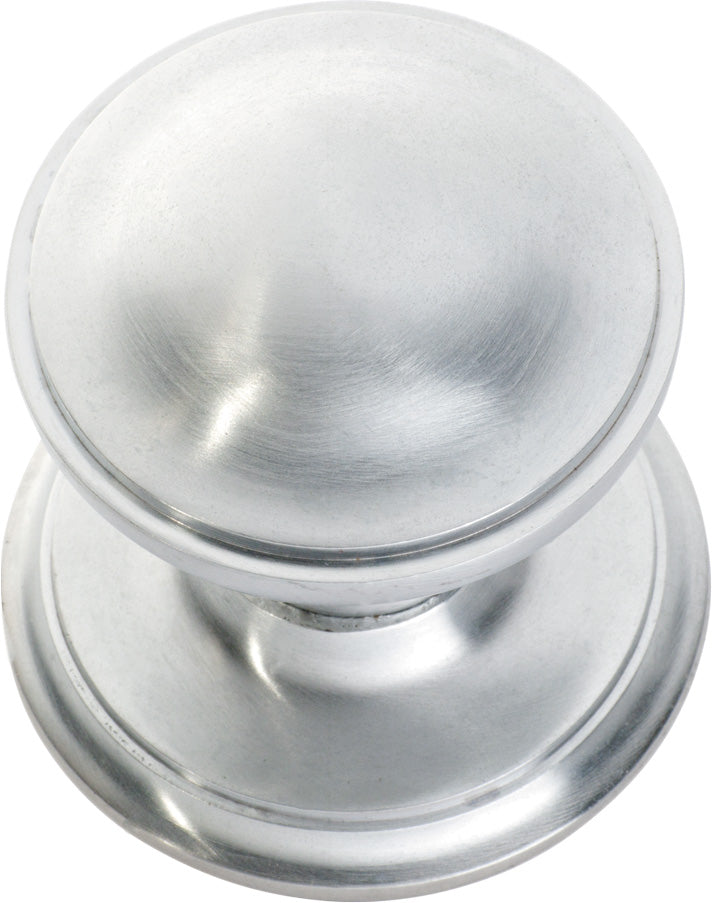 Centre Door Knob Round Satin Chrome P86mm Backplate 85mm
