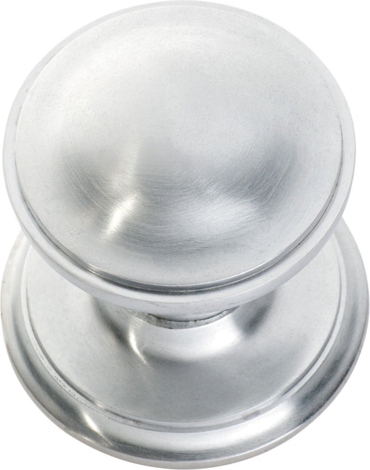 Centre Door Knob Round Satin Chrome P86mm Backplate 85mm