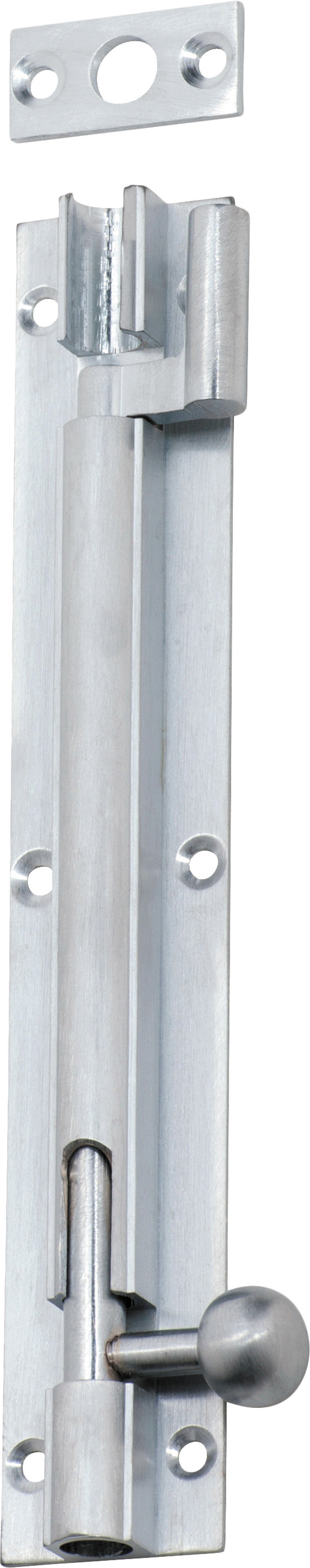 Barrel Bolt Offset Satin Chrome L150xW25mm