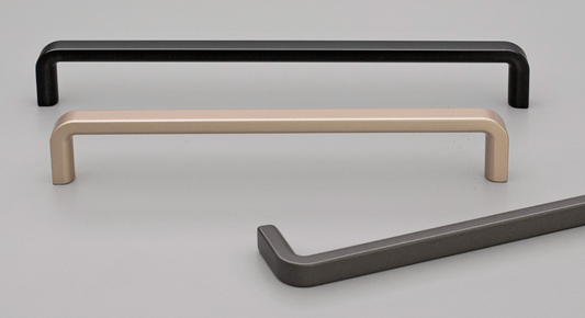 Kethy Byron 128mm Thin Flat D Handle C to C Available In 4 Colours : Matt Champagne Paint ,Matt Graphite Paint ,Black Paint Matt#4 ,Matt Silver Paint