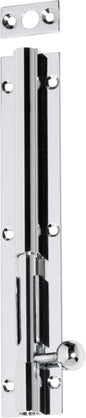 Barrel Bolt Long Throw Chrome Plated L150xW25mm Throw 30mm