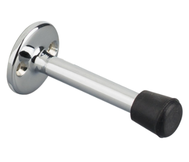 Drake & Wrigley 1234 Wall Mounted Door Stop With Rubber End In 7 Colours : Brass Plate ,Black ,Chrome Plate ,Florentine Bronze ,Oil Rubbed Bronze ,Satin Bronze ,Satin Chrome Plate