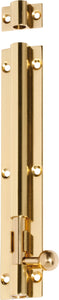 Barrel Bolt Polished Brass L150xW25mm Bolt 7.5mm