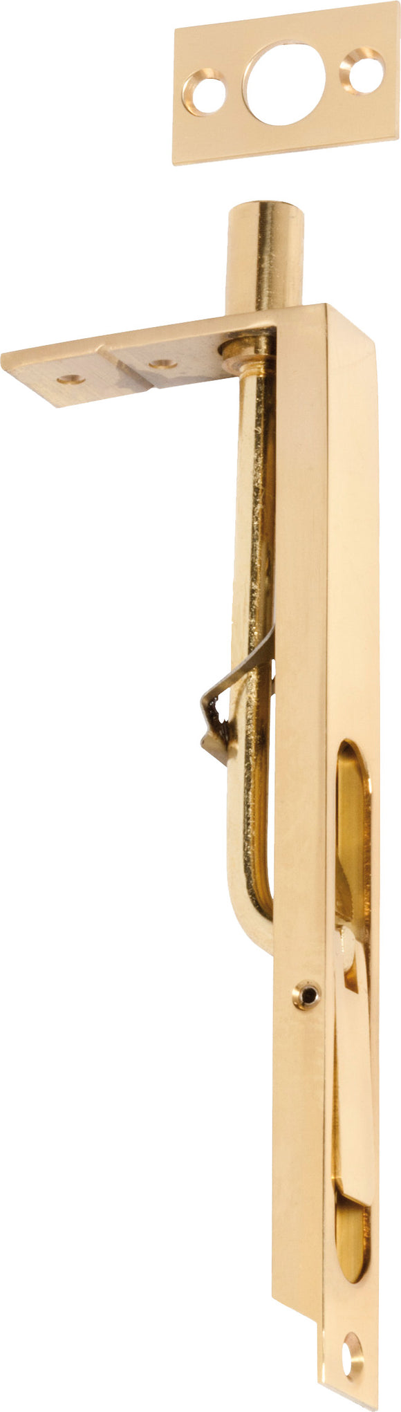 Flush Bolt Polished Brass H150xW19mm