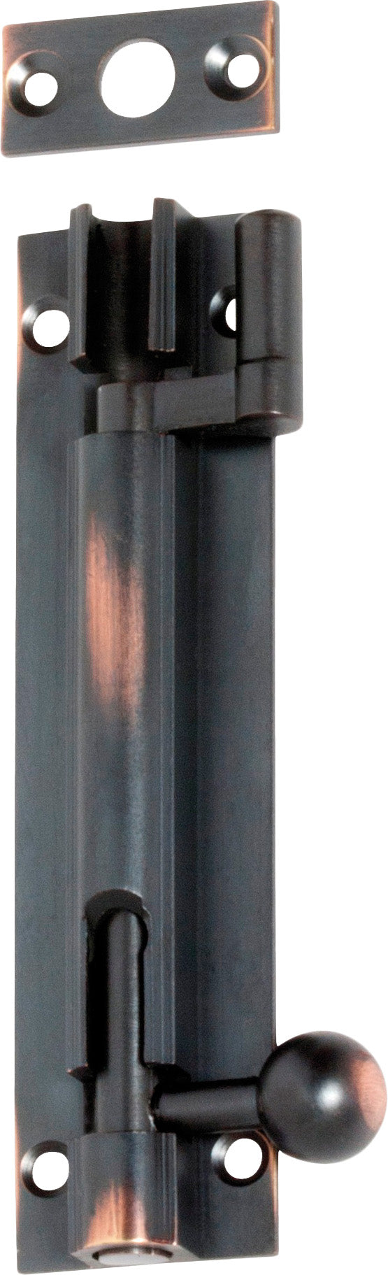Barrel Bolt Offset Antique Copper L100xW25mm