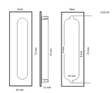 Mardeco 1132 Flush Pull Clearance Satin Chrome : 96mm & 128mm
