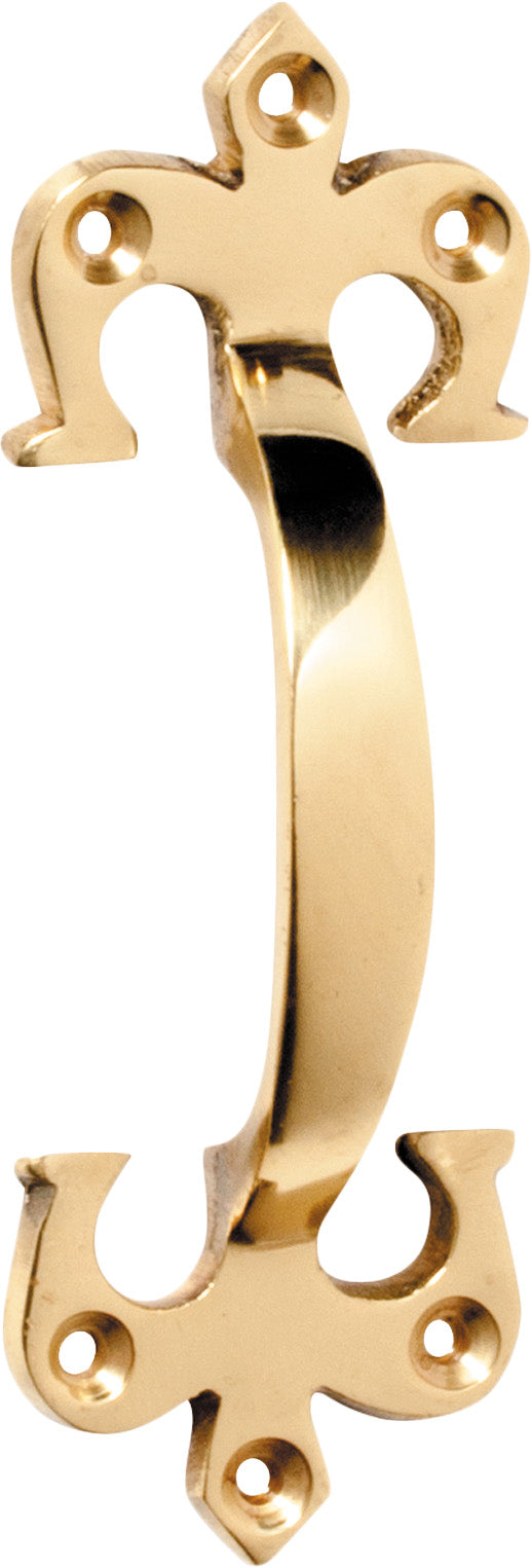 Pull Handle Fleur-de-lis Polished Brass H100xP23mm