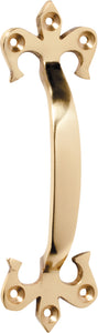 Pull Handle Fleur-de-lis Polished Brass H130xP23mm