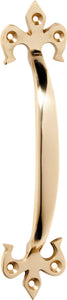 Pull Handle Fleur-de-lis Polished Brass H165xP26mm
