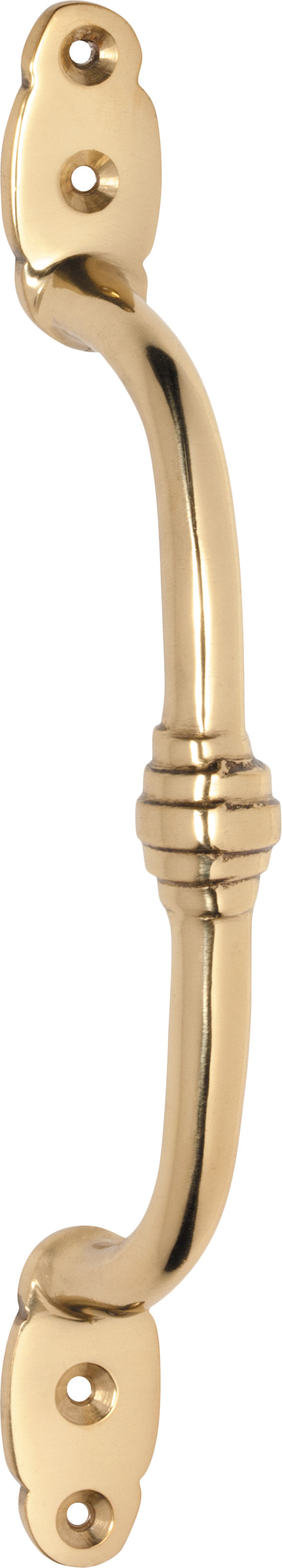 Pull Handle Offset Banded Polished Brass H180xP41mm