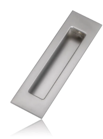 Mardeco 1141S Flush Pull Small Height 100mm x Width 38mm Brushed Nickel & Satin Chrome