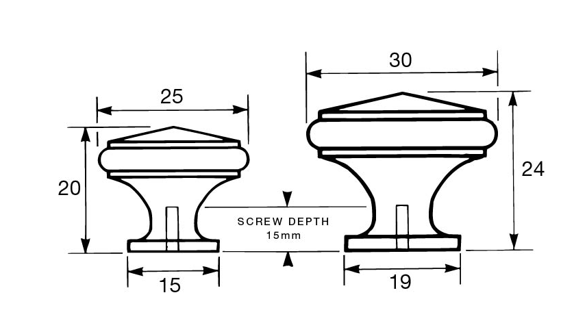 Kethy Brass Dimple Knob 30mm Available in 3 Colours : Polished Brass ,Polished Chrome ,Satin Chrome