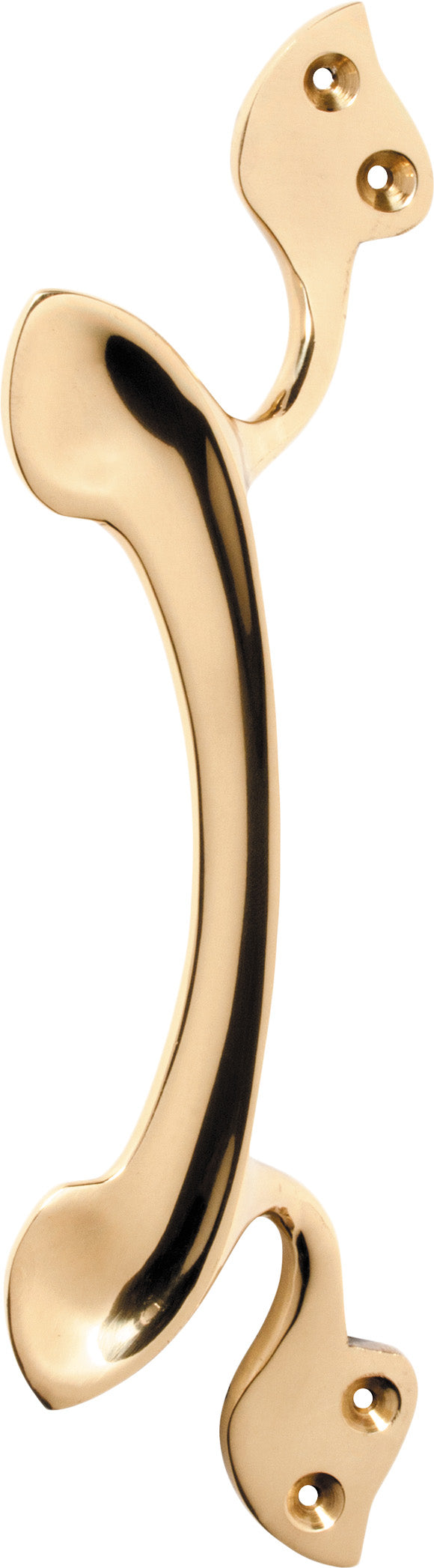 Pull Handle Nouveau Offset Polished Brass H225xW75xP35mm