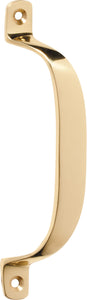 Pull Handle Offset Polished Brass H130xP23mm