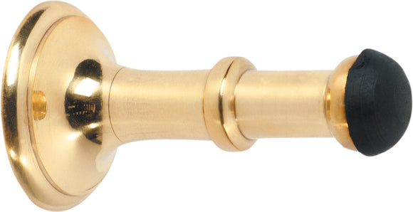 Door Stop Concealed Fix Small Polished Brass D43xP80mm