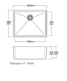 MERCER DB101 BUTLER FIRECLAY WITH CERAMIC GLAZE SINGLE BOWL