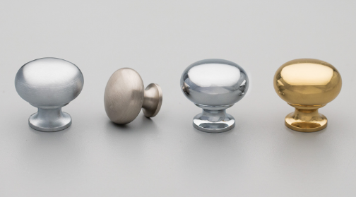 Kethy Brass  Mushroom Knob 25mm Available in 4 Colours : Polished Brass ,Brushed Nickel ,Polished Chrome ,Satin Chrome