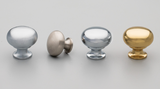 Kethy Brass  Mushroom Knob 25mm Available in 4 Colours : Polished Brass ,Brushed Nickel ,Polished Chrome ,Satin Chrome
